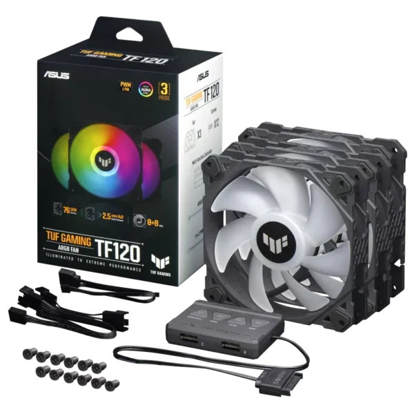 Asus TUF Gaming TF120 ARGB Fan - Triple Fan Kit with ARGB Controller